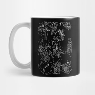 #1 - Limp Faces Psychedelic Line Ink Drawing with Art Style Black Mug